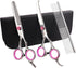 Professional Dog Grooming Scissors with Safety Round Tips, 3 in 1 Dog Grooming Scissors Kit, 4CR Stainless Steel Professional Pet Grooming Shears ...