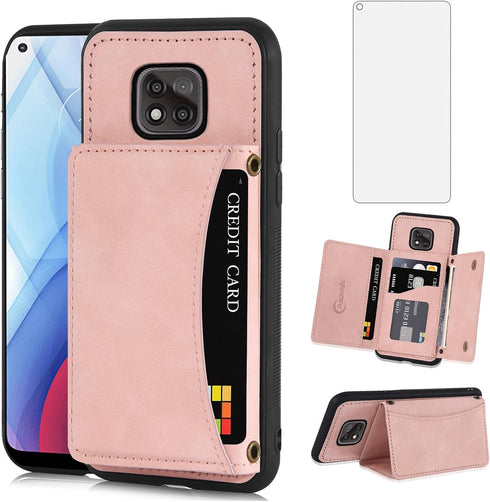 Asuwish Phone Case for Moto G Power 2021 Wallet Cover with Tempered Glass Screen Protector and PU Leather Card Holder Stand Slot Cell Accessories ...
