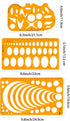 KESAPLAN 9 PCS Geometric Drawings Templates, Drafting Stencils Measuring Tools, Plastic Clear Orange Multi-Function Measuring Rulers with French C...