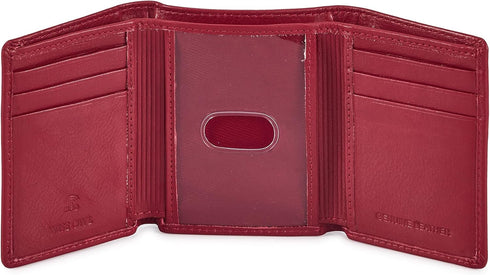 Trifold Wallets for Men Real Leather Slim Front Pocket RFID Blocking Travel with ID Window in Gift Box...