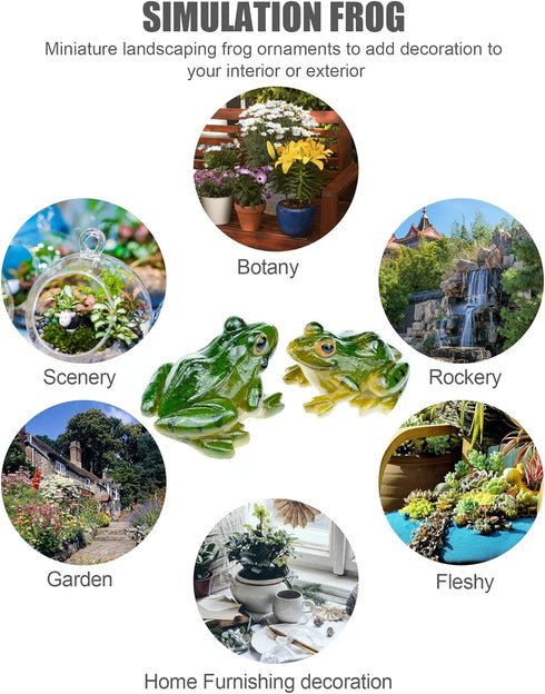 4 PCS Miniature Frog Statue, Outdoor Garden Frog Figurines Decoration, Mini Cute Frog Figures for Patio Yard Micro Landscape Fairy Garden Ornament...