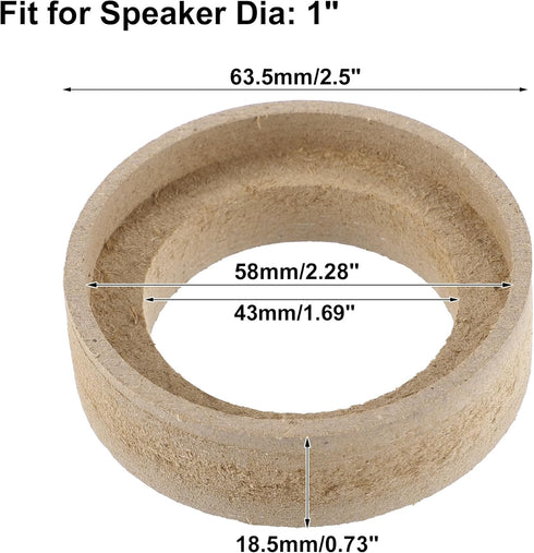 uxcell 4 Pcs Universal 1 Inch Speaker Subwoofer Mounting Spacer Rings Solid Wood Beige...