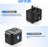 Universal International Power Travel Plug Adapter, 5 in 1 European Travel Plug Adapter W/ 3.5A 2xUSB-A and 2xUSB C Wall Charger and Worldwide AC O...