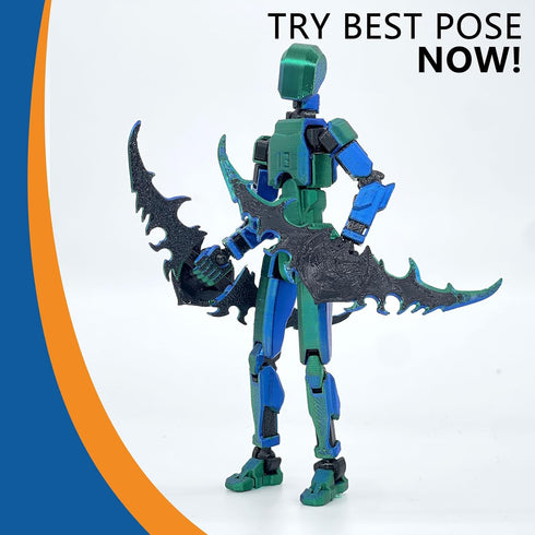 Assembled Lucky 13 Action Figures, Titan 13 Action Figure,3D Printed T13 Action Figure Multi-Jointed Movable, Dummy Hand Painted Figure, Desktop D...