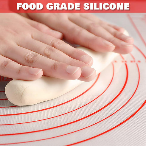 Large Silicone Pastry Mat Extra Thick Non Stick Baking Mat with Measurement Fondant Mat, Counter Mat, Dough Rolling Mat, Oven Liner, Pie Crust Mat...