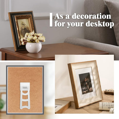 Plastic Picture Frame Easel Back, 4” White Frame Easel Back Stand Photo Frame Easel Back Support, 12 Pcs...