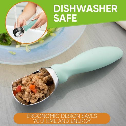 Spring Chef Heavy Duty Ice Cream Scoop with Comfortable Handle, Professional Metal Ice Cream Scooper for Gelato, Sorbet, Cookie Dough, Frozen Yogu...