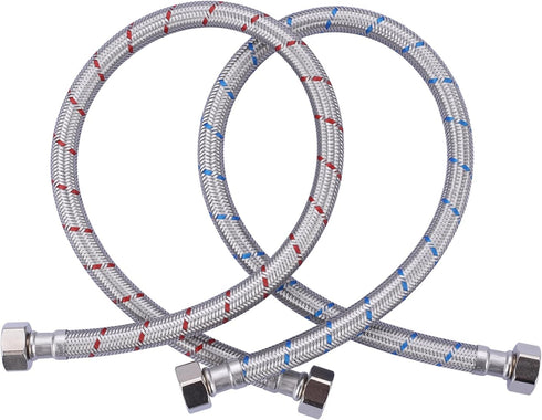 36 Inch Length Faucet Hose 1/2” to 1/2”, Braided Stainless Steel cUPC Supply Lines 1/2 Inch FIP x 1/2 Inch FIP Sink Hose Attachment for Faucet 1 P...