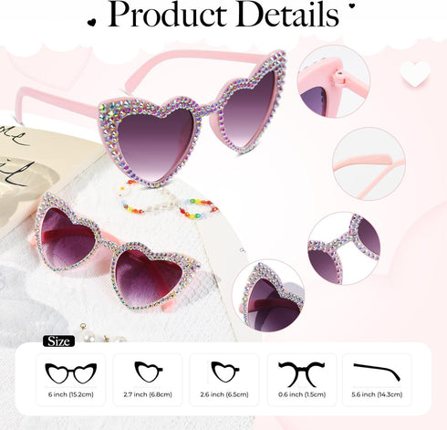 YOGFIT Heart Sunglasses for Women Fashion Classic Love Eye Protection Sunglasses Vintage Cute Heart Sunglasses...