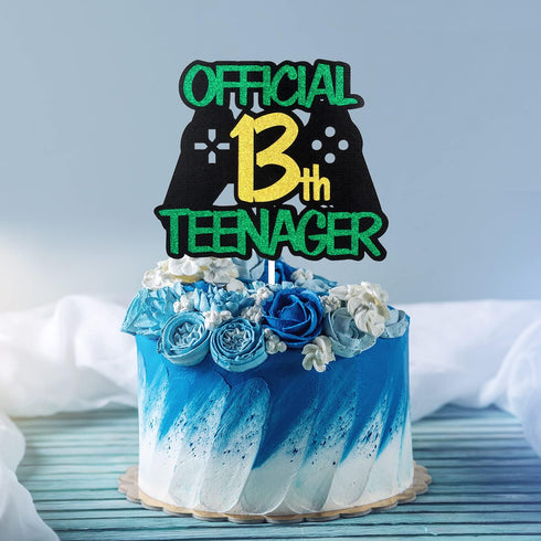 Official 13th Teenager Game Birthday Cake Topper - Video Game Boy's 13th Birthday Game On Party Cake Supplies - Gaming Teen Birthday Party Decorat...