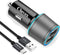 Rapid USB C Car Charger, Compatible for Samsung Galaxy S24/S23/S22/S21/Note 20/Ultra/10/Plus/9/8/S20/S10+/S10e/S9/S8/A50/A70, Quick Charge 3.0 Dua...