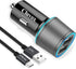 Rapid USB C Car Charger, Compatible for Samsung Galaxy S24/S23/S22/S21/Note 20/Ultra/10/Plus/9/8/S20/S10+/S10e/S9/S8/A50/A70, Quick Charge 3.0 Dua...