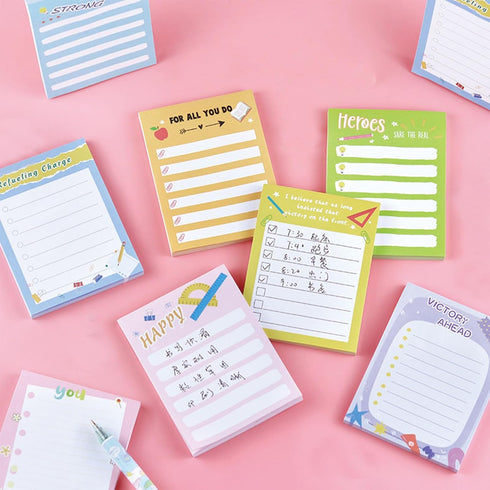 8 Pack Sticky Notes Cute Sticky Memo Pads 4x3 inch Kawaii to Do List Sticky Note Pad Self-Stick Notepad Stickies 50 Sheet/Pad (8Pcs Colorful)...