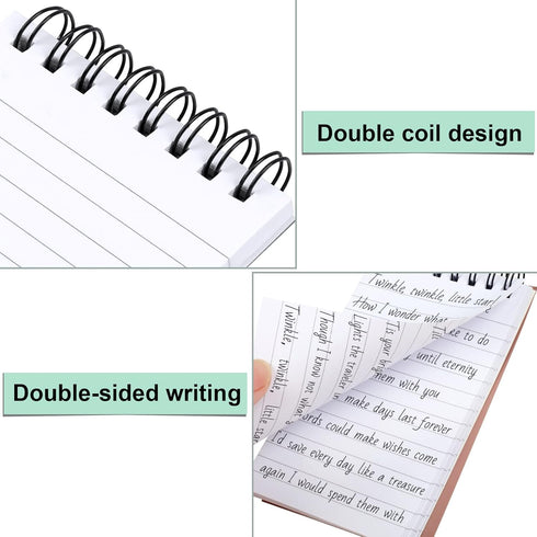 6Pcs Spiral Notebook, Double Loop Pocket Notebook, Office Style Mini Notebooks, Pocket Small Notepad, Small Notebooks 3x5, Small Spiral Notebook f...