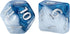 Gate Keeper Games and Dice: Halfsies Dice: Police Box - 7pc Set, Time Lord Blue & Doctor White, Pearlescent Swirl, 7 Resin Dice for Role Playing G...