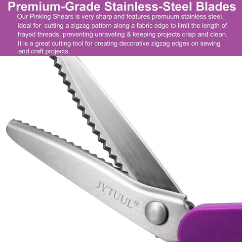 9.25 Inch Pinking Shears, Sharp Stainless Steel Zig Zag Scissors for Fabric Paper Leather, Comfort Grip Handled Professional Fabric Craft Sewing D...