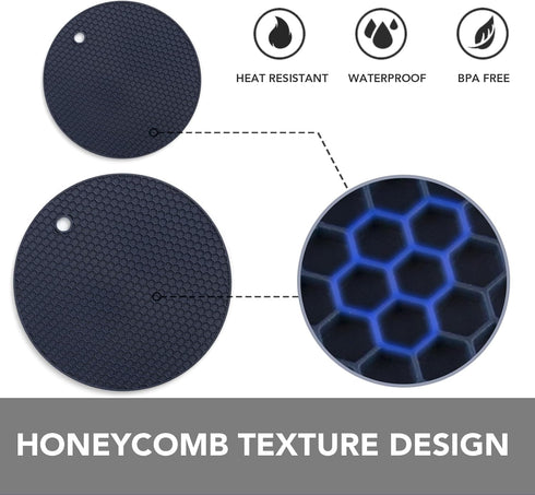 Joyhalo Trivets for Hot Dishes - Hot Pads for Kitchen, Silicone Pot Holders for Hot Pots and Pans, Silicone Mats for Kitchen Countertops, Table, F...