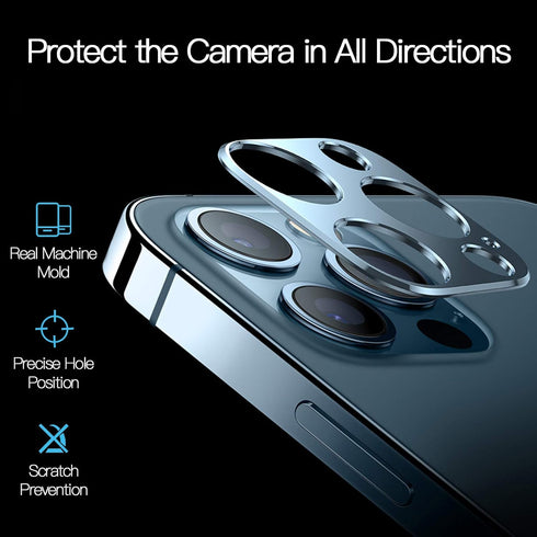 Camera Lens Protector for iPhone 12 Pro, Aluminum Alloy Lens Protective Ring - Pacific Blue, 2 Pcs...