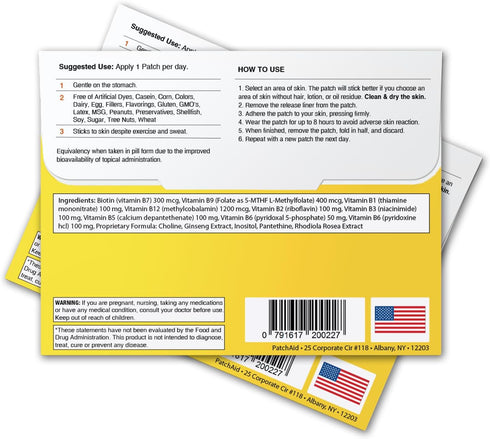 B12 Energy Plus Topical Patch by PatchAid 30-Day Supply...