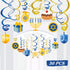 30PCS Hanukkah Decorations Hanging Swirls - Holiday Chanukah Party Supplies Favors Ceiling Decor...