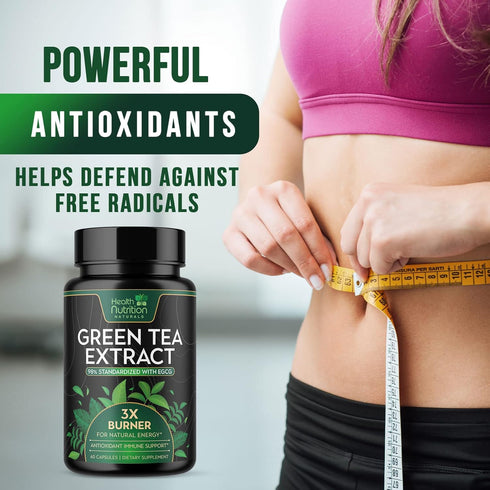 Green Tea Extract Pills - 98% Standardized EGCG 1300mg for Natural Extra Strength Energy - Supports Heart & Antioxidant Health Herbal & Immune Sup...