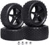 Hobbypark Front and Rear Tires & Wheels Set 12mm Hex Hubs Foam Inserts for Redcat HPI Exceed RC 1/10 Off Road Buggy Tyre (4-Pack)...