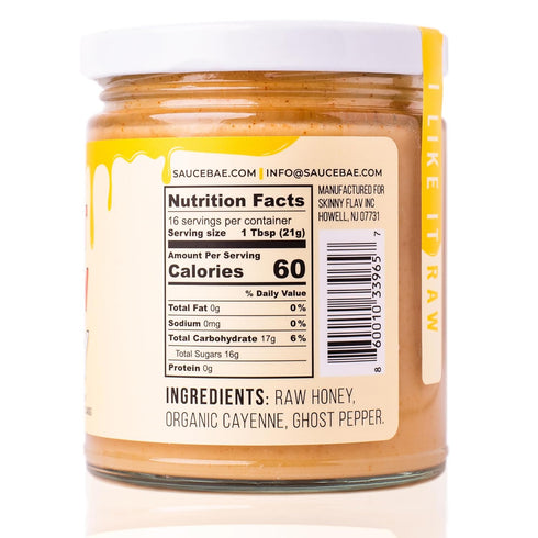 Sauce Bae Hot Raw Honey - Unfiltered & Unpasteurized, 100% USA White Clover, Perfect for Charcuterie & Sandwiches - 12 Oz...