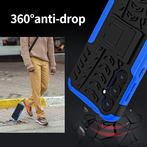 for Samsung Galaxy A35 5G Case with 2 Pack Screen Protector, Dual Layer Military Grade Shockproof, Heavy Duty Robust Bumper Cover with Kickstand f...