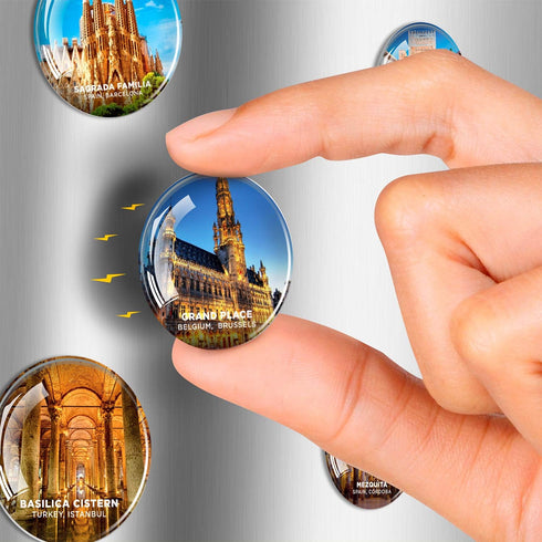 Stylish Fridge Magnets in 25 Unique Multipack Themes - Glass Design, Perfect for Organization, Lockers, & More...