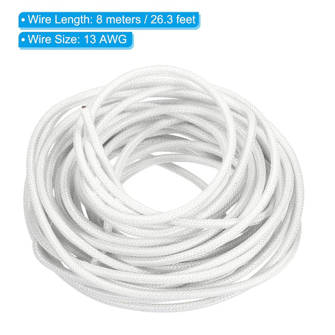 PATIKIL 26.3Ft 13AWG Electronic Wire, -30 to 200 Degrees Celsius Insulated High Temperature Resistant Electrical Flexible Silicone Cable for Lamp ...