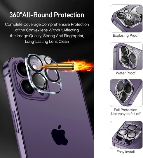 ivoler Shatterproof Tempered Glass Screen Protector for iPhone 14 Pro 6.1 inch, 3 Pack, Easy Installation, Anti-Scratch & Impact Protection...
