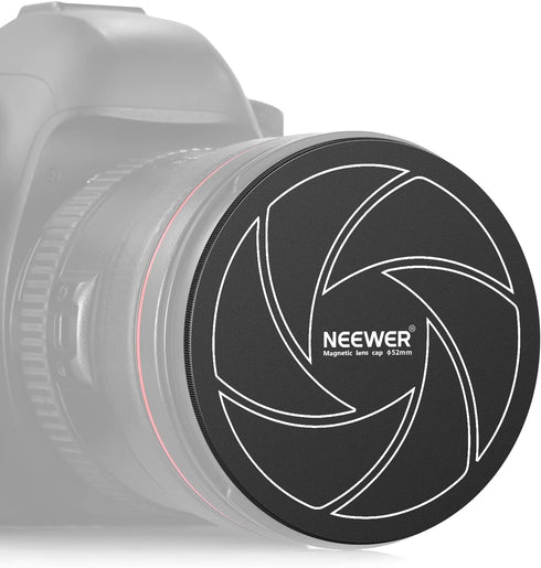 NEEWER 52mm Magnetic Aluminum Lens Cap with 52mm Thread, Compatible with K&F Compatible with Kase NEEWER 52mm Magnetic Lens Filters and 52mm Camer...