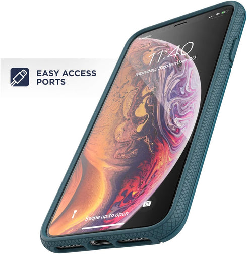 ENCASED iPhone XR Wallet Case (2018) Ultra Durable Cover with Card Holder Slot (4 Credit Cards Capacity) (Phantom/Ocean Blue)...