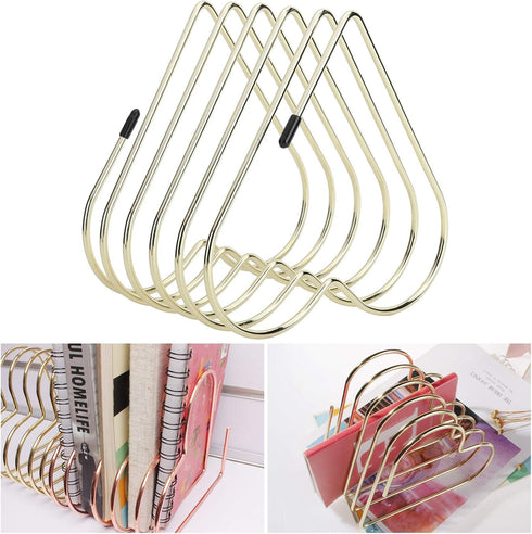 Rose Gold File Organizer School Supplies Desk Book Storage Rack Telescopic Files Folder Stand Organizer Craft Supplies Decorationrose Gold Rose Go...