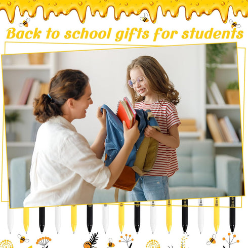 30 Sets Bee Theme Back to School Gifts Include Bee Ballpoint Pens Cute Bee School Year Cards First Day of School Gift for Student Boy Girls Classr...