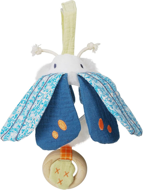 Manhattan Toy Folklore Plush Luna Moth Soft Tactile Baby Travel Toy with Crinkle Fabric Wings, Baby Mirror and Wooden Teether Ring...