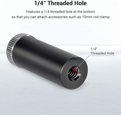SMALLRIG Standard 15mm Micro Rod 1.5 Inches Long with 1/4" Male Female Thread for Clamp Mount - 915...