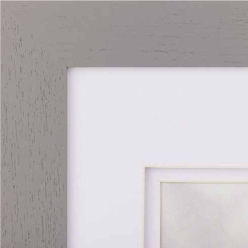 Gallery Solutions - 8"x8" Flat Grey Wall Frame - Double White Mat - Wall/Wall Mount Display - Perfect Fit for 5"x5" Photos - Versatile Mounting Op...
