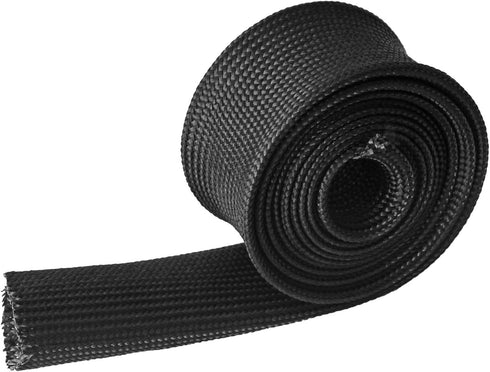 Heat Sleeve Fiberglass Adjustable Heat Shield High Temp Black Colour 5FT-25MM(1") for Car Wire Loom Brake Line Cable Protection...