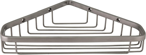 Sturdy Stainless Steel Corner Shower Caddy Basket, 9.5-Inch, Satin Nickel, Wall Mounted – Design House, 588921-SS...