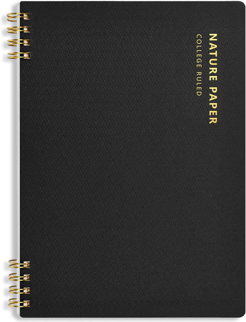 Black Spiral Notebook, College Ruled A5 Notepad Journal Notebook with Waterproof Cover 80 Sheets/160 Pages for Travel School Meetings Office...