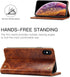 iPhone Xs Case, iPhone X Case, SINIANL Leather Wallet Folio Case Book Design Flip Cover with Stand and ID Credit Card Slot Magnetic Closure for iP...