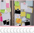 124pcs Craft Magnets Glass w Adhesive Backing and Transparent Clear Glass Cabochons DIY Craft Fridge Magnets Sticker for Refrigerator(62 Sets,1 In...