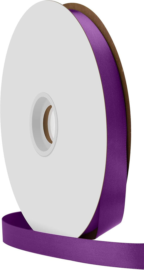 Berwick Offray 5/8" Single Face Satin Ribbon, Regal Purple, 100 Yds...