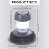 Stainless Steel Scrubber with Soap Dispensing Handle, Heavy Duty Pot Scrubber, Palm Brush with Replaceable Steel Wool Scouring Pad Used for Dishes...