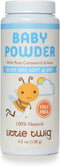 Little Twig Baby Powder, Natural Plant Derived Formula with Cornstarch and Aloe, 100% Talc-Free Powder, Fragrance-Free, 4.5 oz...