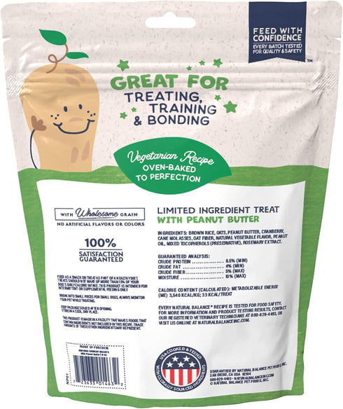 Natural Balance Limited Ingredient Rewards Crunchy Biscuits, Vegetarian Dog Treats for Adult Dogs of All Breeds, Peanut Butter Recipe, 14 Ounce (P...