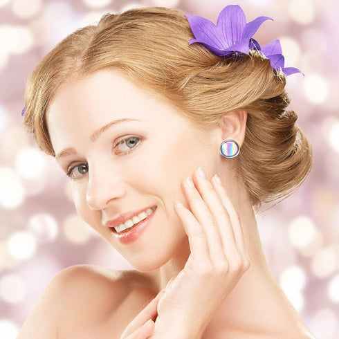 200 Pieces Sublimation Stainless Steel Blank Stud Earring Set Includes 50 Bezel Blank Setting 50 Aluminum Sheets with 50 Glues 50 Glass Discs for ...