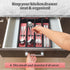 Silverware Organizer with Cutlery Icons?Silverware Tray for Kitchen Drawer?Plastic Flatware Tableware Silverware Drawer Organizer Utensil Organize...
