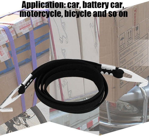 Bike Luggage Strap, Adjustable Elastic Bike Luggage Belts with Aluminum Alloy Hooks for Outdoor Hanging Tools (Black)...
